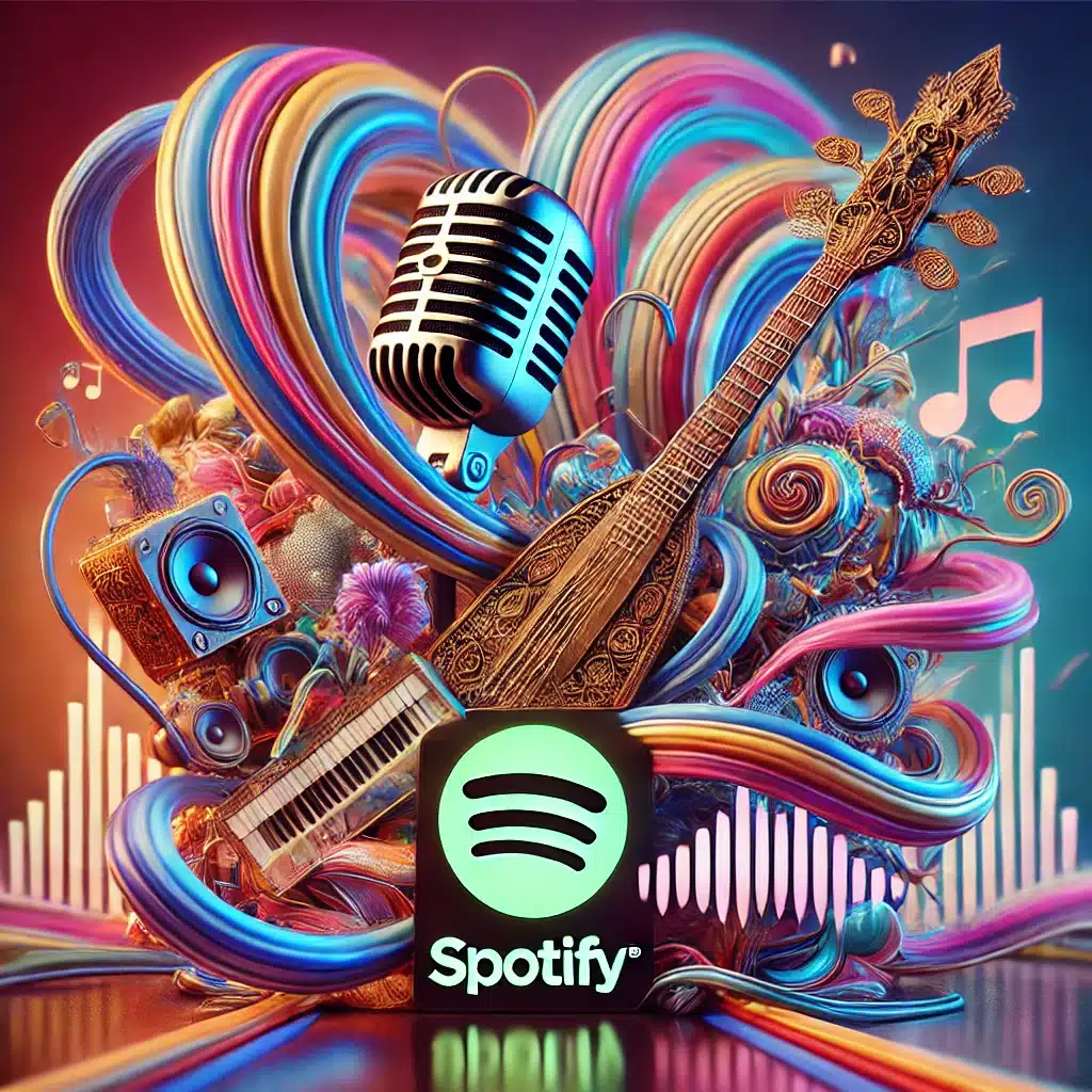 Ilustrasi playlist terbaik untuk musik hits Indonesia saat ini di Spotify