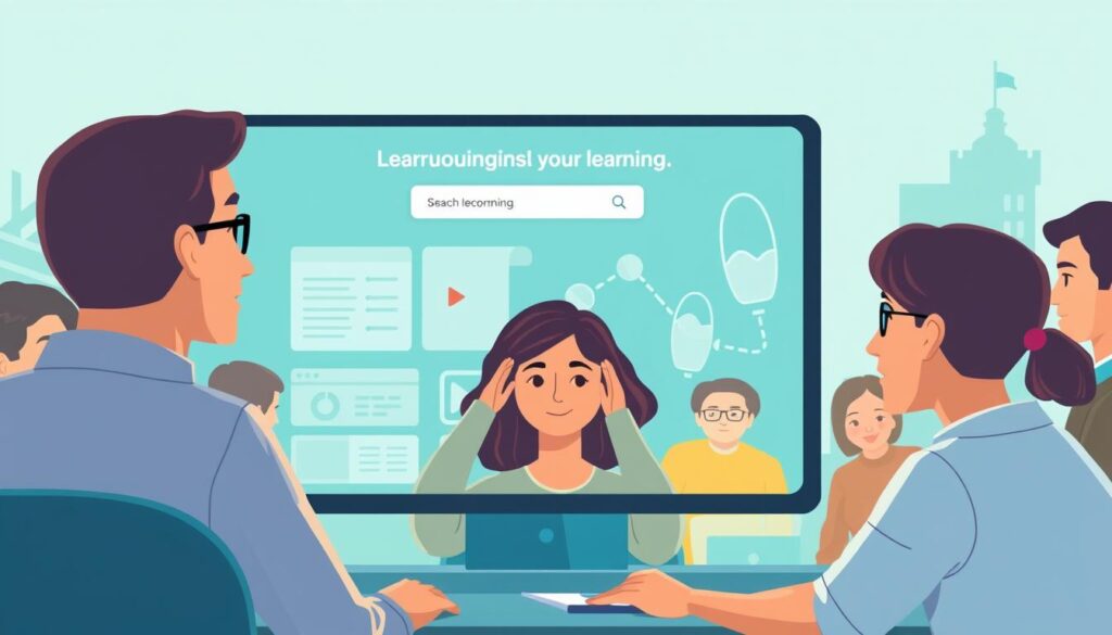 Gambar Duolingo dalam aksi, dengan antarmuka yang menarik dan pengguna yang sedang belajar bahasa Inggris