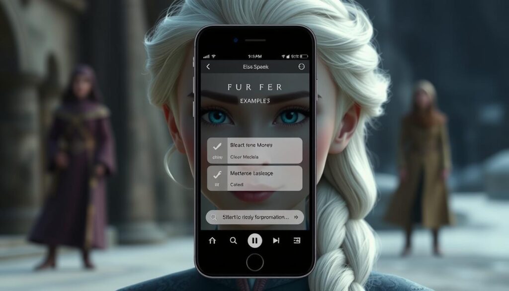 Gambar aplikasi Elsa Speak dengan contoh analisis pengucapan