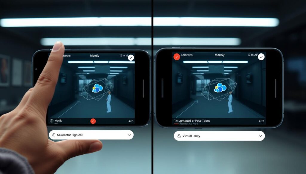 Gambar aplikasi Mondly dengan contoh penggunaan AR/VR