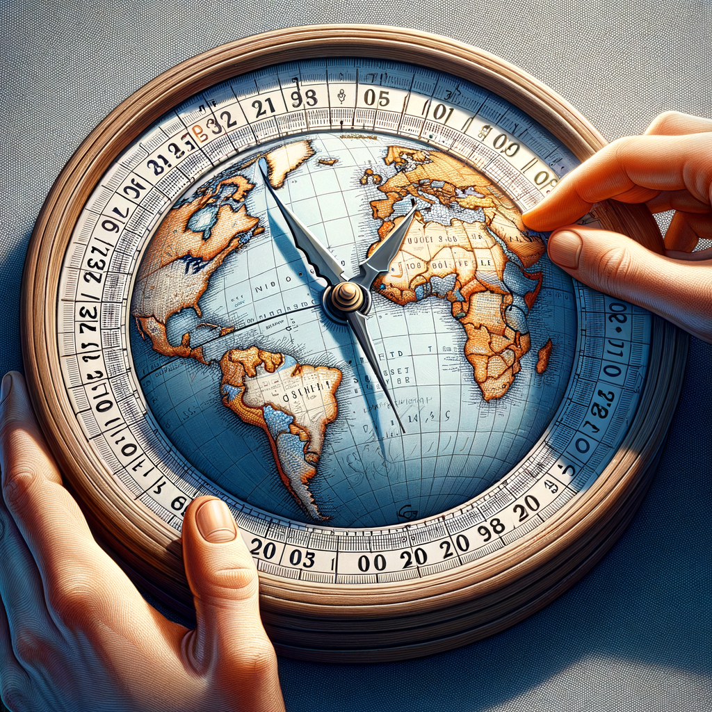 Close-up detail jam tangan mewah dengan jarum jam menunjukkan waktu berbeda di aplikasi World Clock.