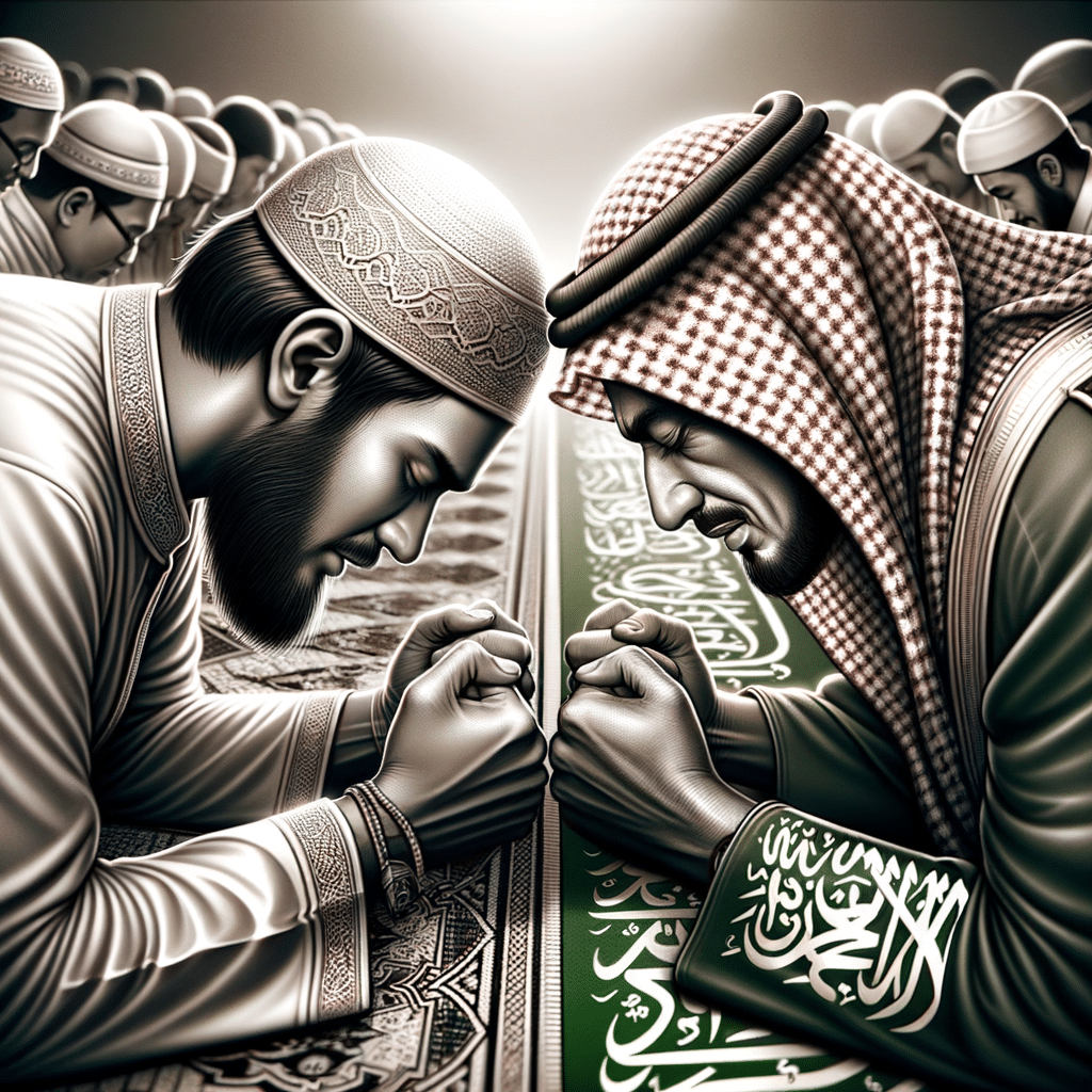 Grafik perbandingan waktu sholat sepanjang tahun antara Indonesia dan Arab Saudi
